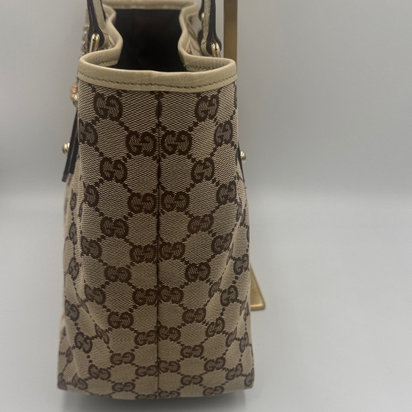 Gucci Brown and Cream Sherry Line Monogram Tote with Original Charms - Picture 4 of 17